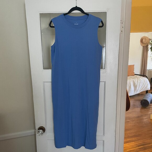 FINAL SALE: Everlane The Weekend Tank Dress in Blue Opal - Picture 4 of 9
